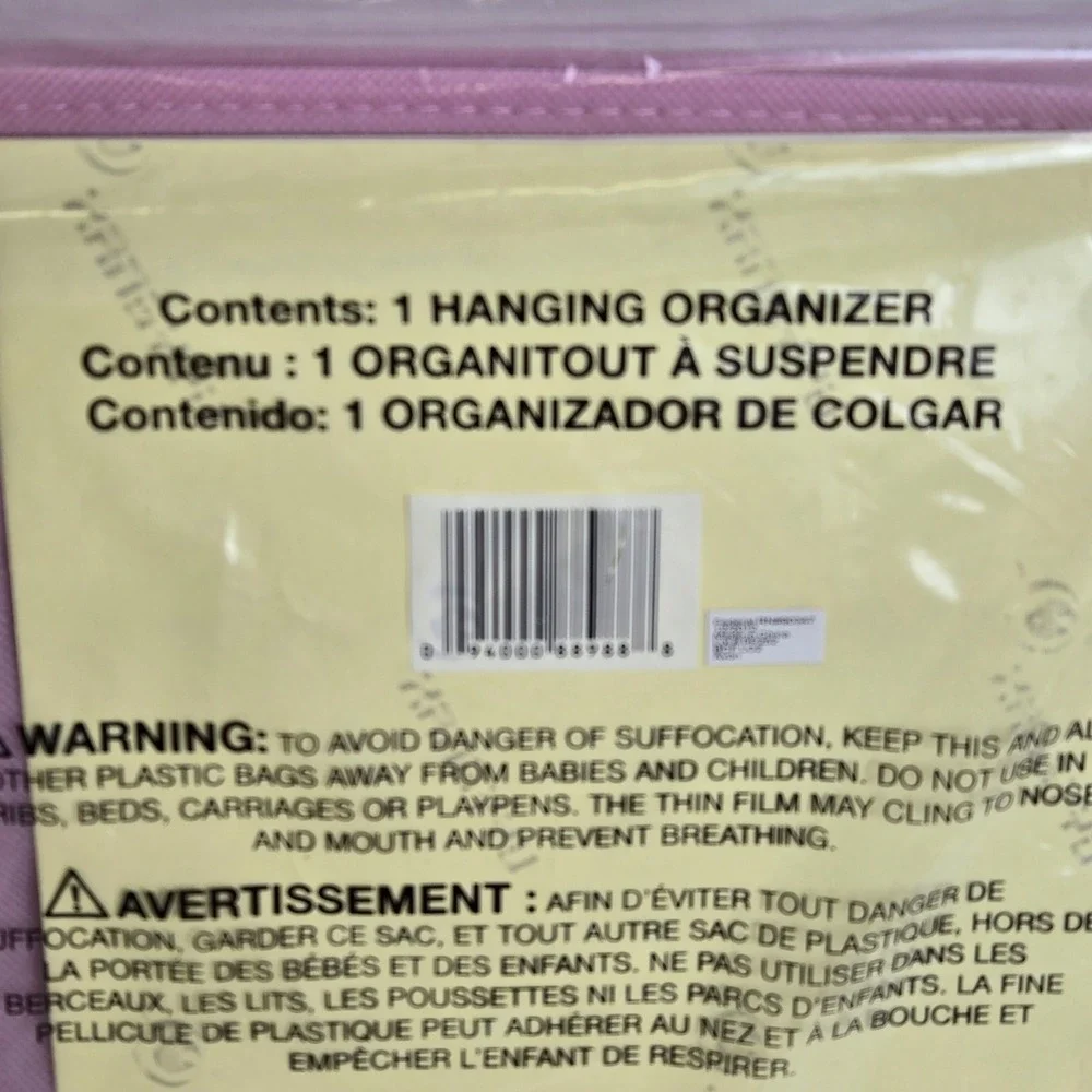 Avon Tiny Tillia Candy Poodle Hanging Nursery Closet Organizer Pink New